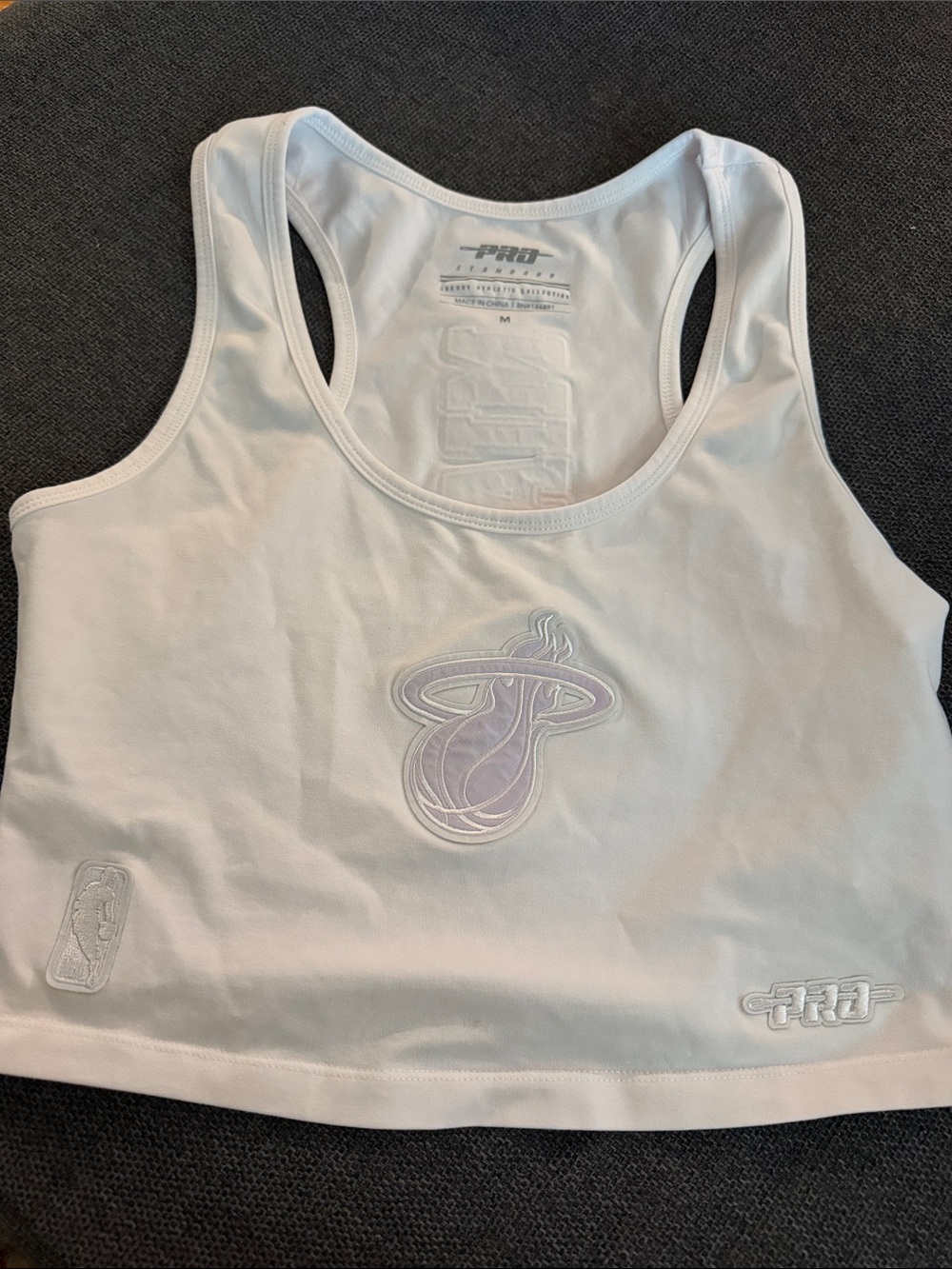 PRO White Miami Heat Crop Tank Top